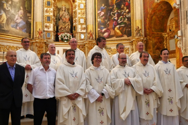 Religiosos agustinos celebran sus bodas de oro y plata de profesión religiosa, en el Monasterio de Santa María de La Vid (Burgos).