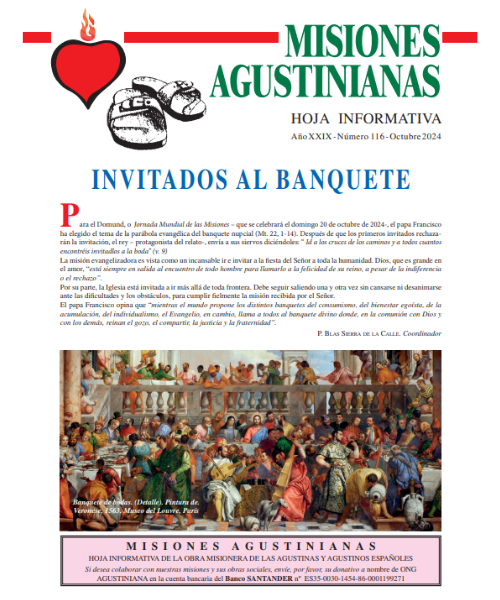 Ya puedes leer la publicación "Misiones Agustinianas" del mes de octubre con la información misionera más relevante de la Provincia.