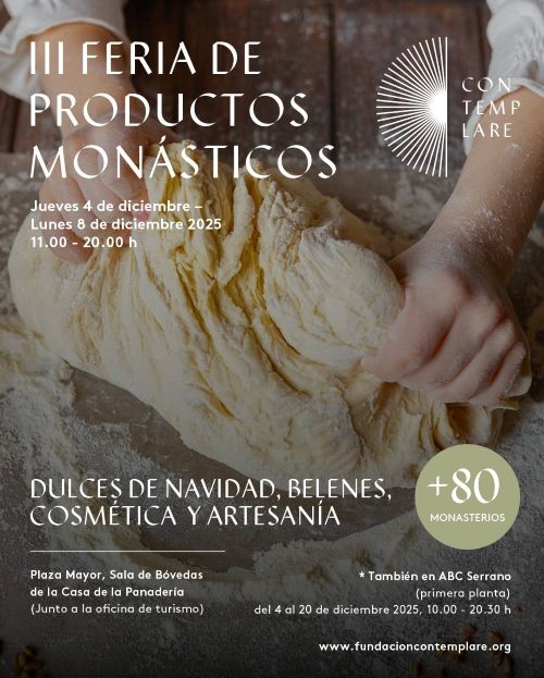 En Adviento y Navidad la Fundación Contemplare está presente en  mercadillos para vender los mejores productos elaborados en clausura. 