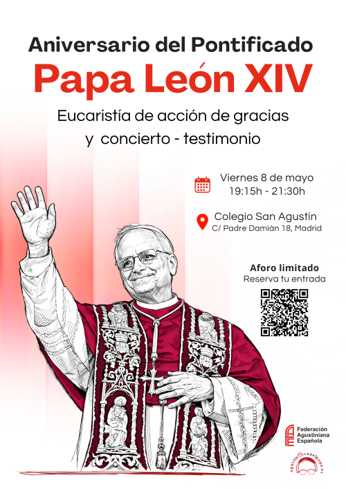 La Familia Agustiniana se reunirá el próximo 8 de mayo para dar gracias a Dios por el primer año de pontificado del Papa León XIV. 