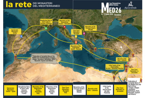 Las hermanas del Monasterio de la Conversión participaron en la Red Eclesial del Mediterráneo, coincidiendo con el viaje del papa a España.