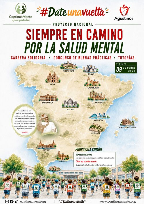 El próximo 9 de octubre, 25 colegios agustinianos participarán en «Siempre en camino por la salud mental».